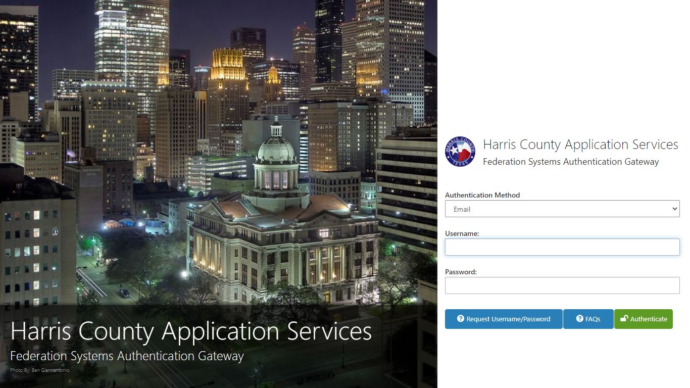 Harris County Federated Systems Authentication Portal